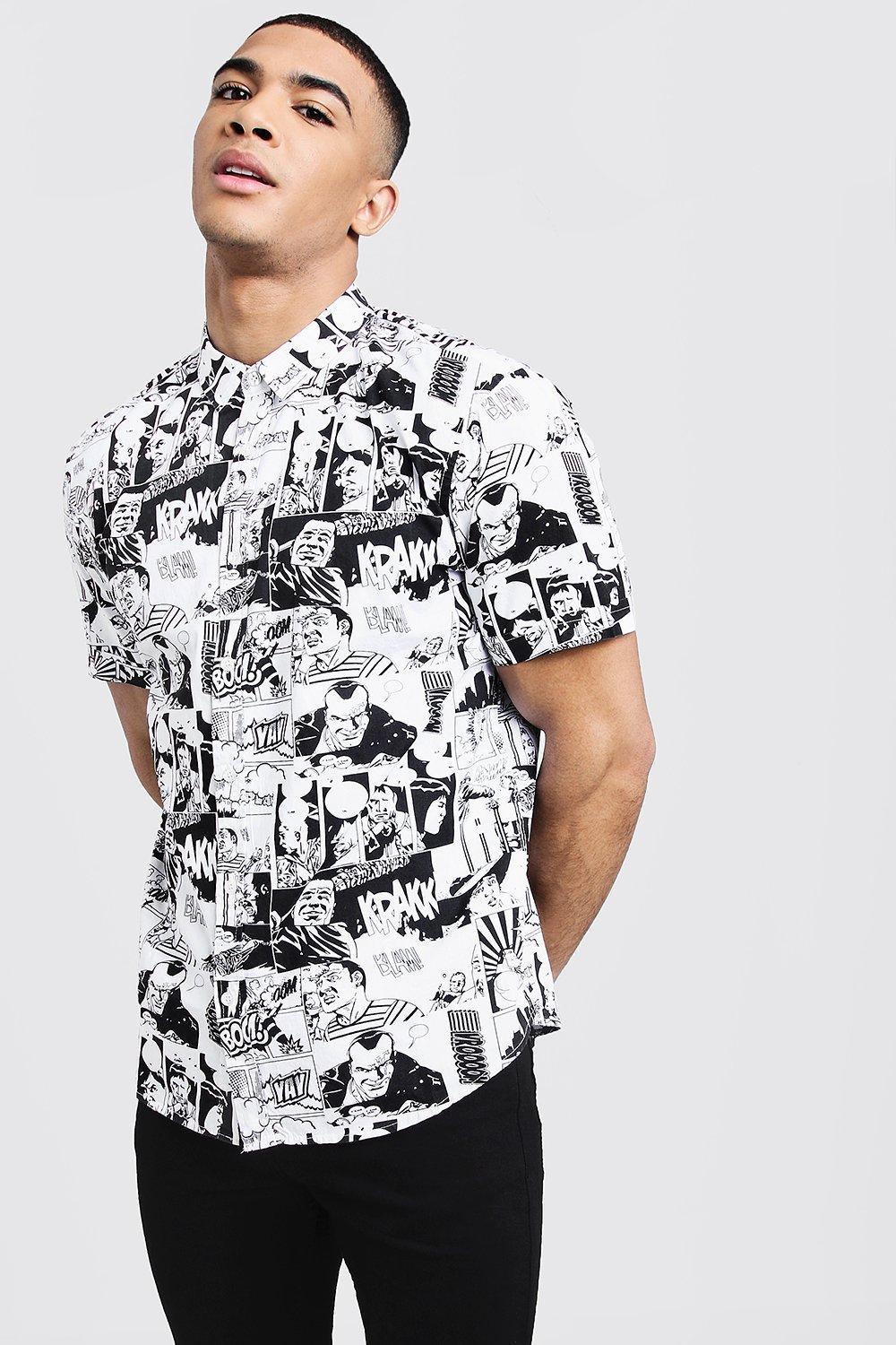 comic print shirt