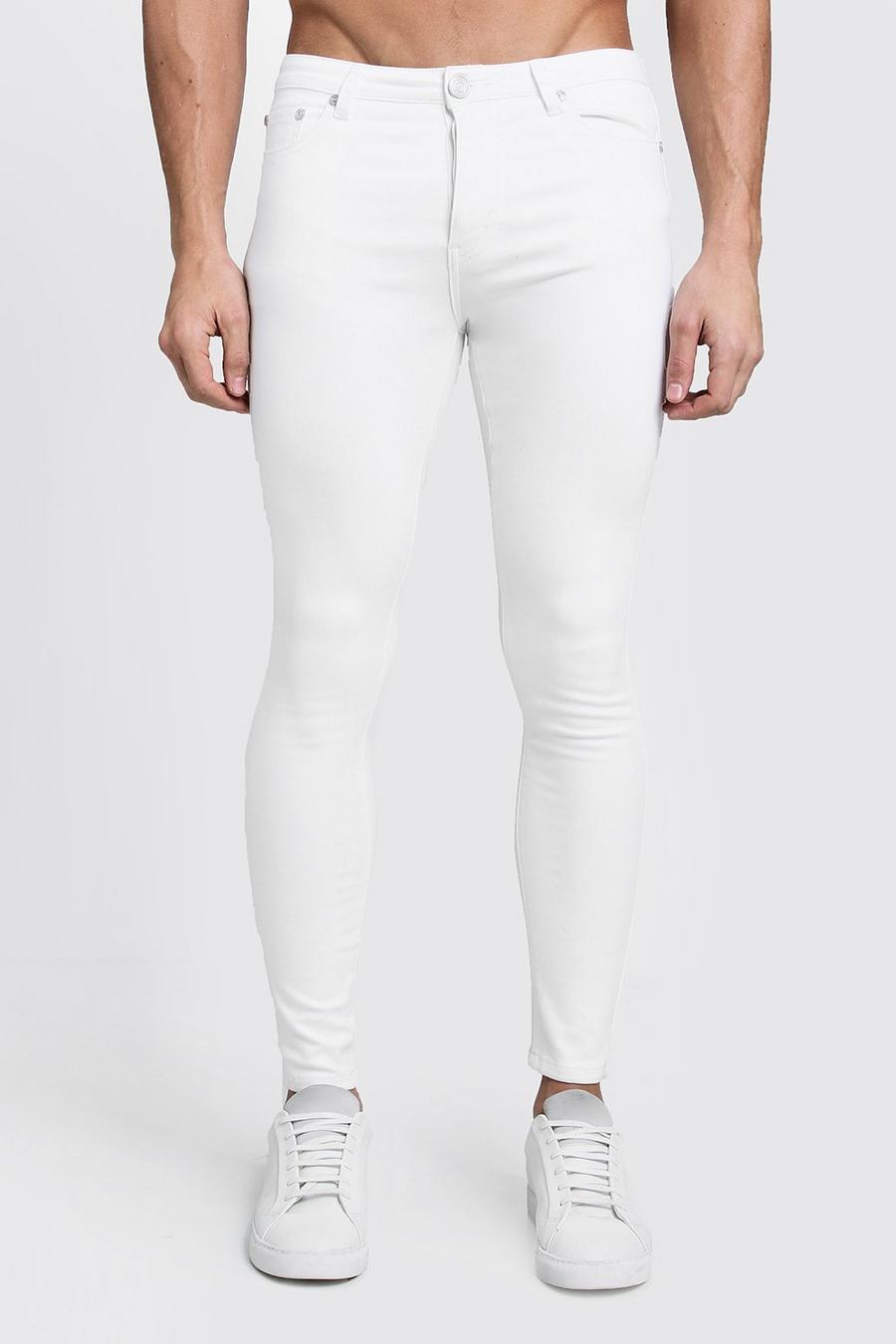 Weiße Skinny Denim-Jeans mit Spray-Effekt, Weiß image number 1