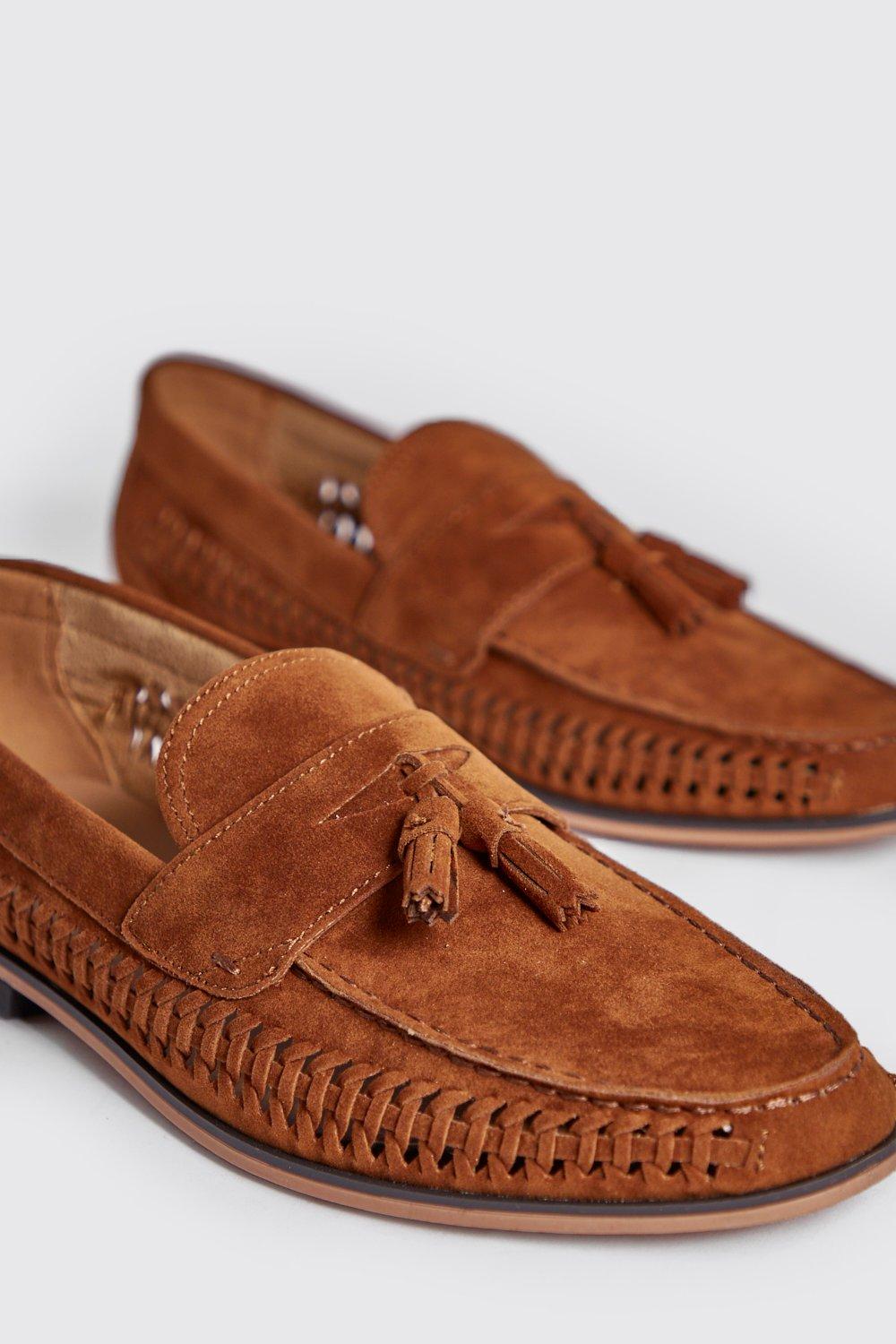 weave tassel loafers