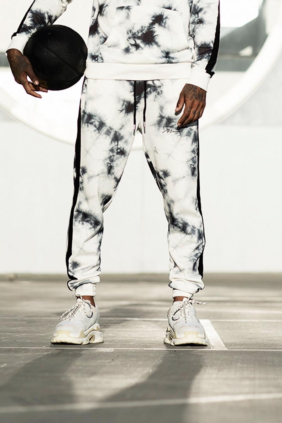 Pantalones de deporte desteñidos con firma “MAN” image number 1