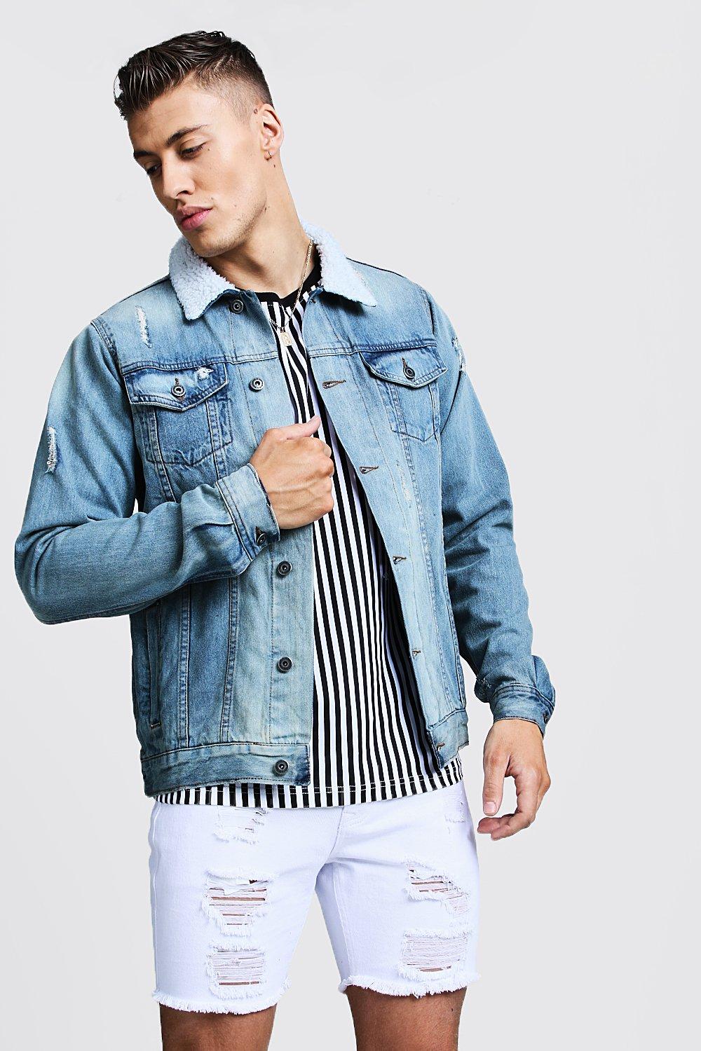 denim jacket boohoo man