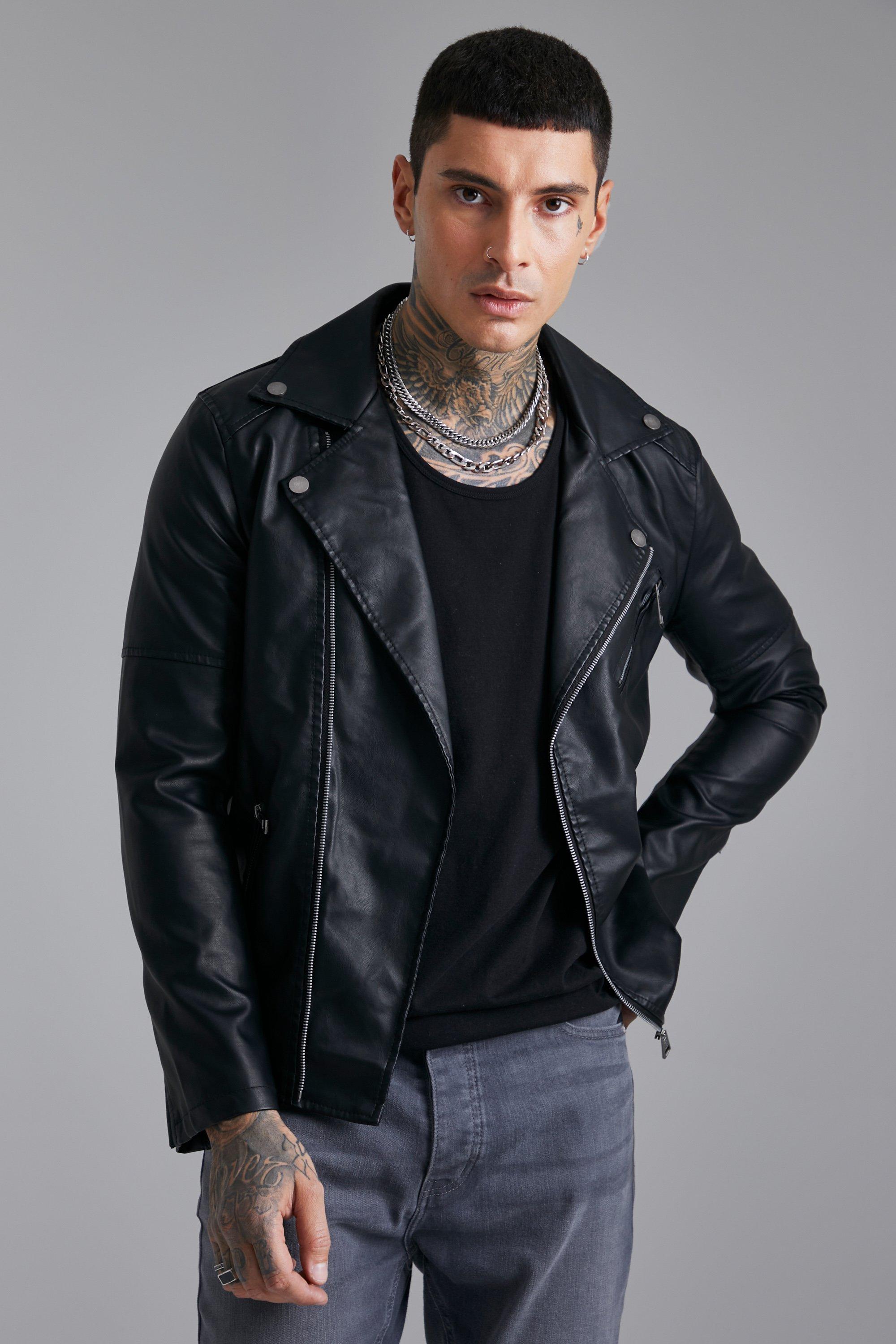 Leather Look Biker Jacket