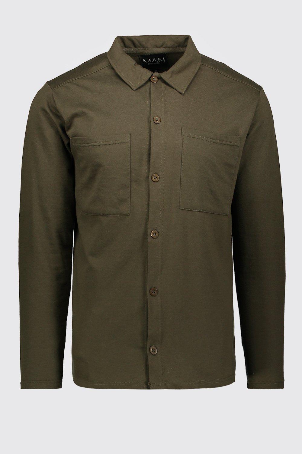 olive drab button up shirt