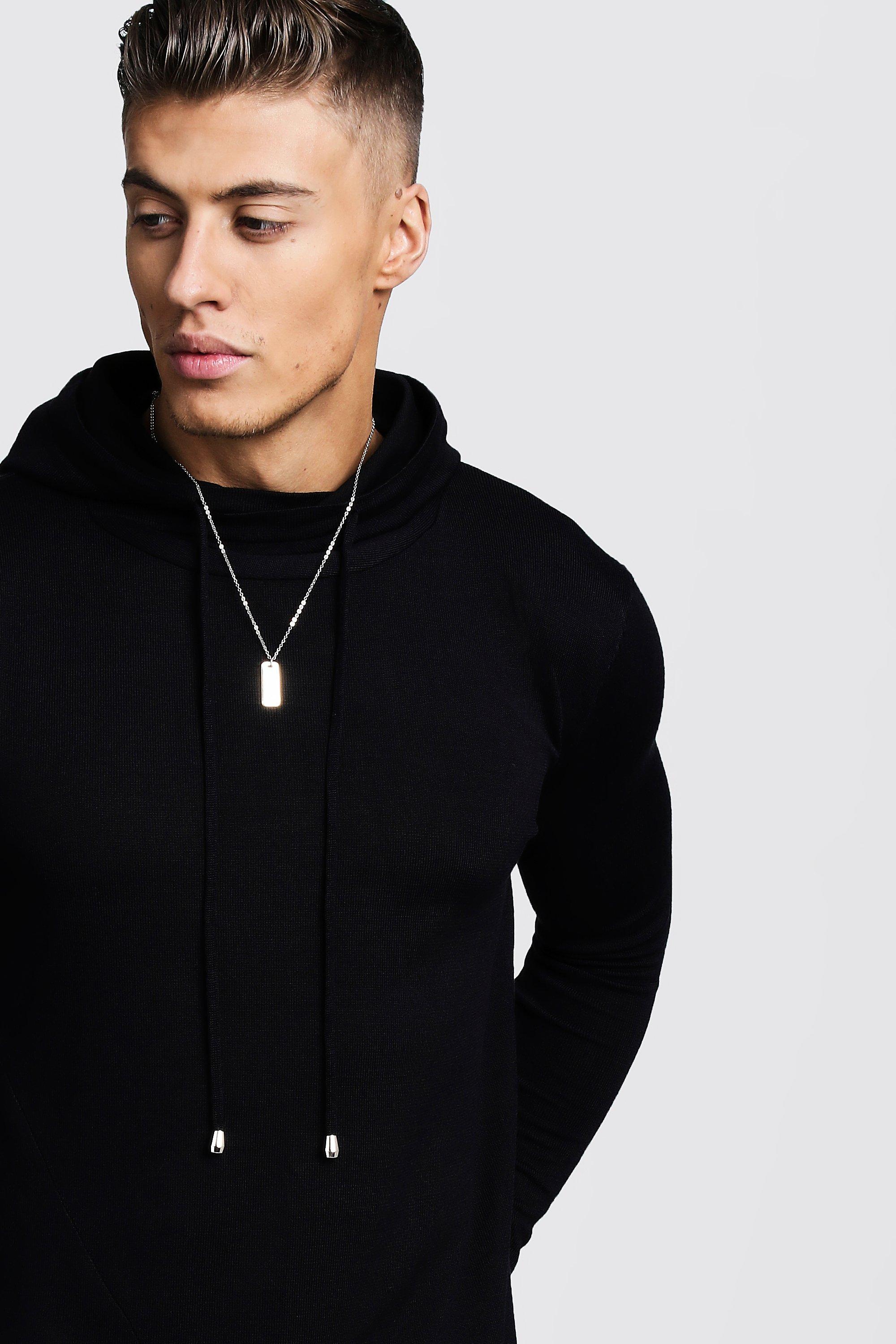 Longline black hoodie best sale