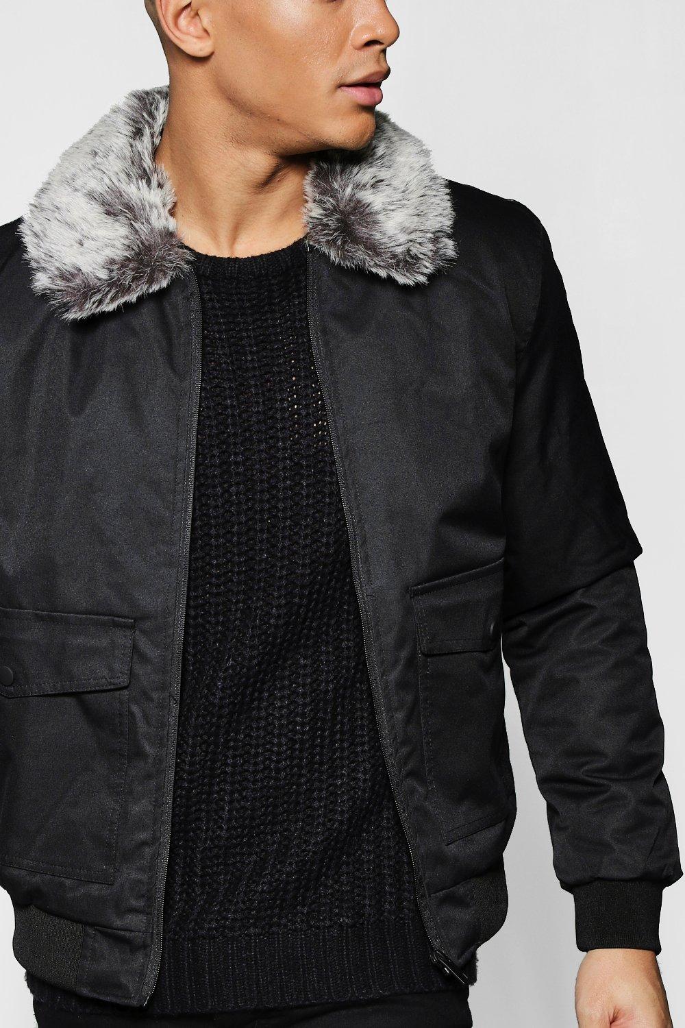 bomber coat with fur