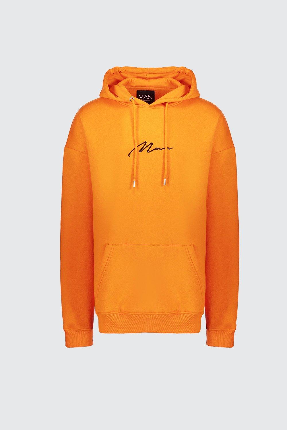 Orange hoodie boohoo sale