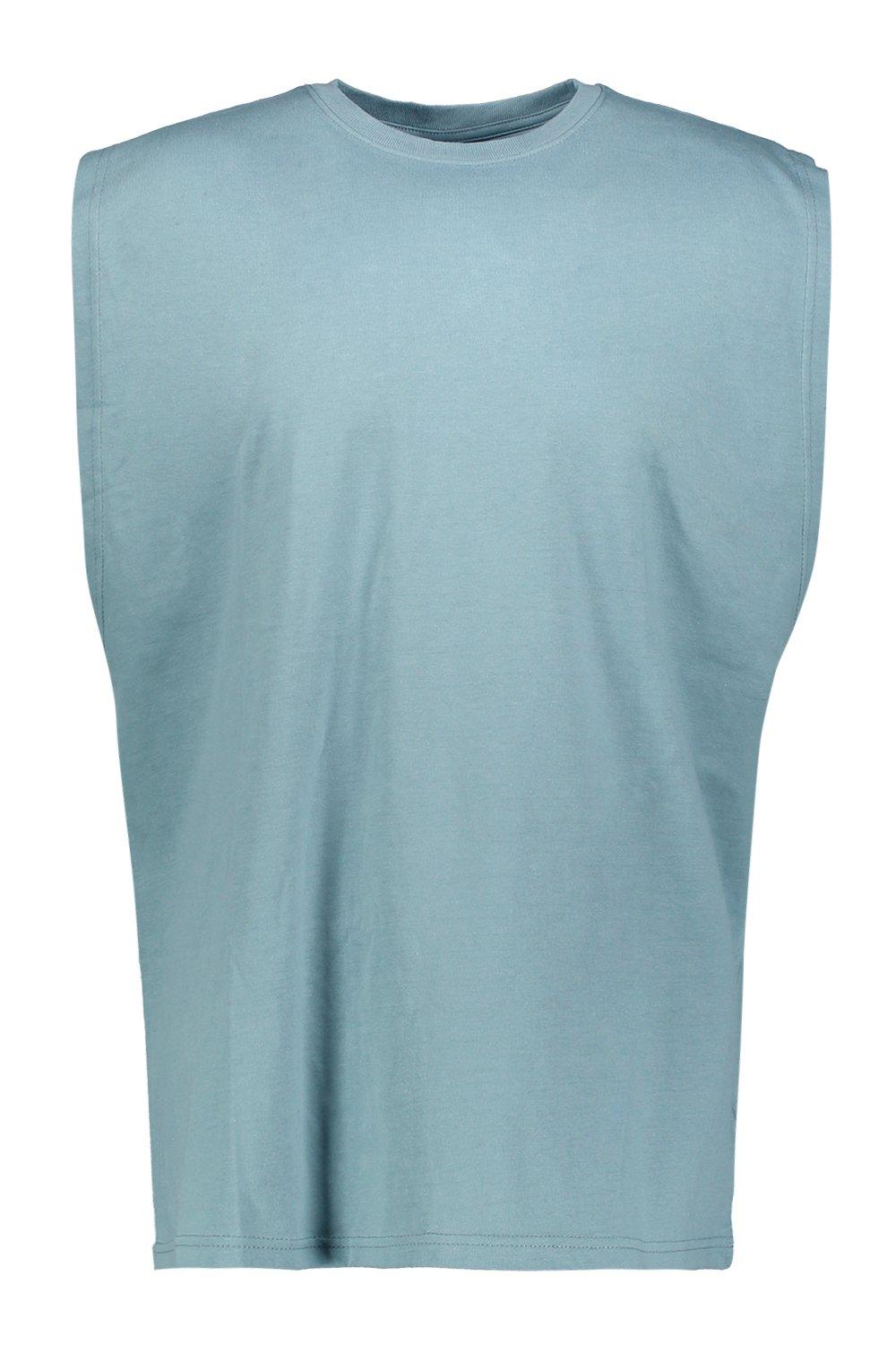 Graphic Drop Arm Tank, Sky Blue