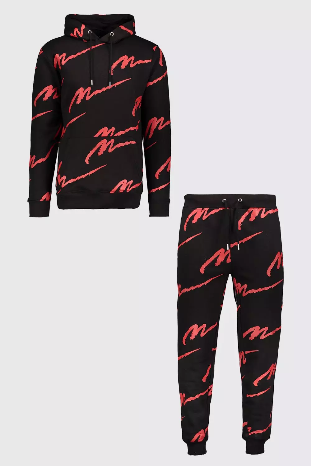 All Over MAN Print Hooded Tracksuit