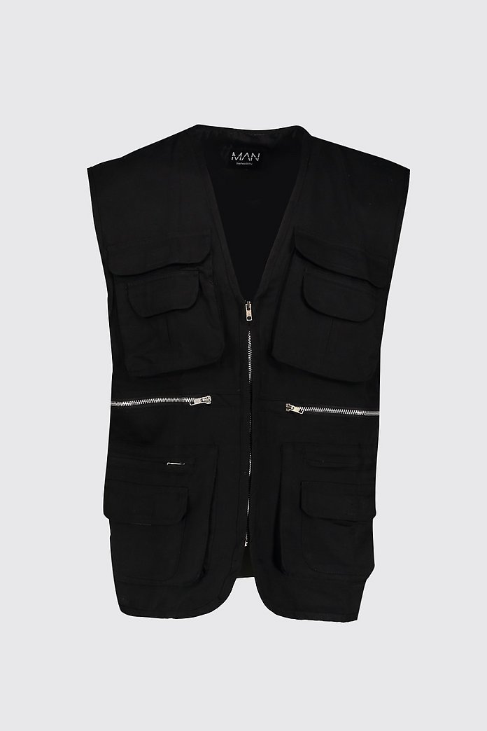 Sleeveless Utility Cotton Vest | boohoo Canada Sleeveless Utility Cotton Vest | boohoo Canada
