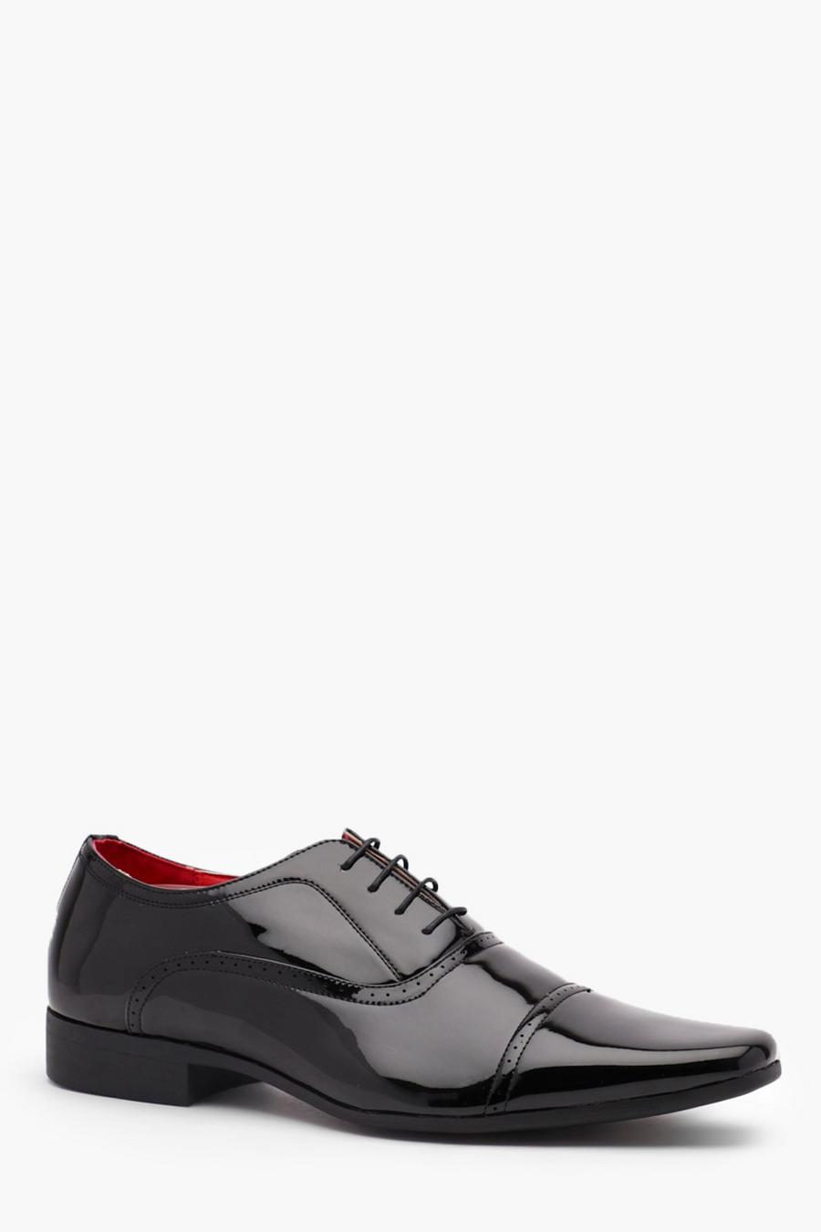 Zapatos elegantes de charol y piel sintética, Negro image number 1
