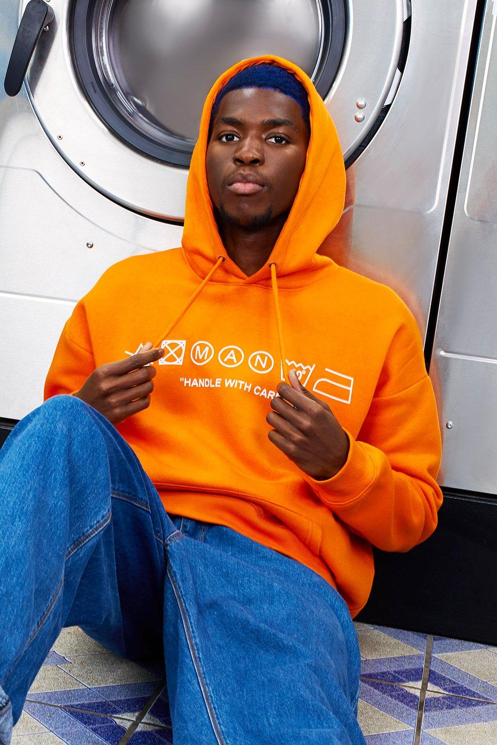 Orange on sale hoodie oversized