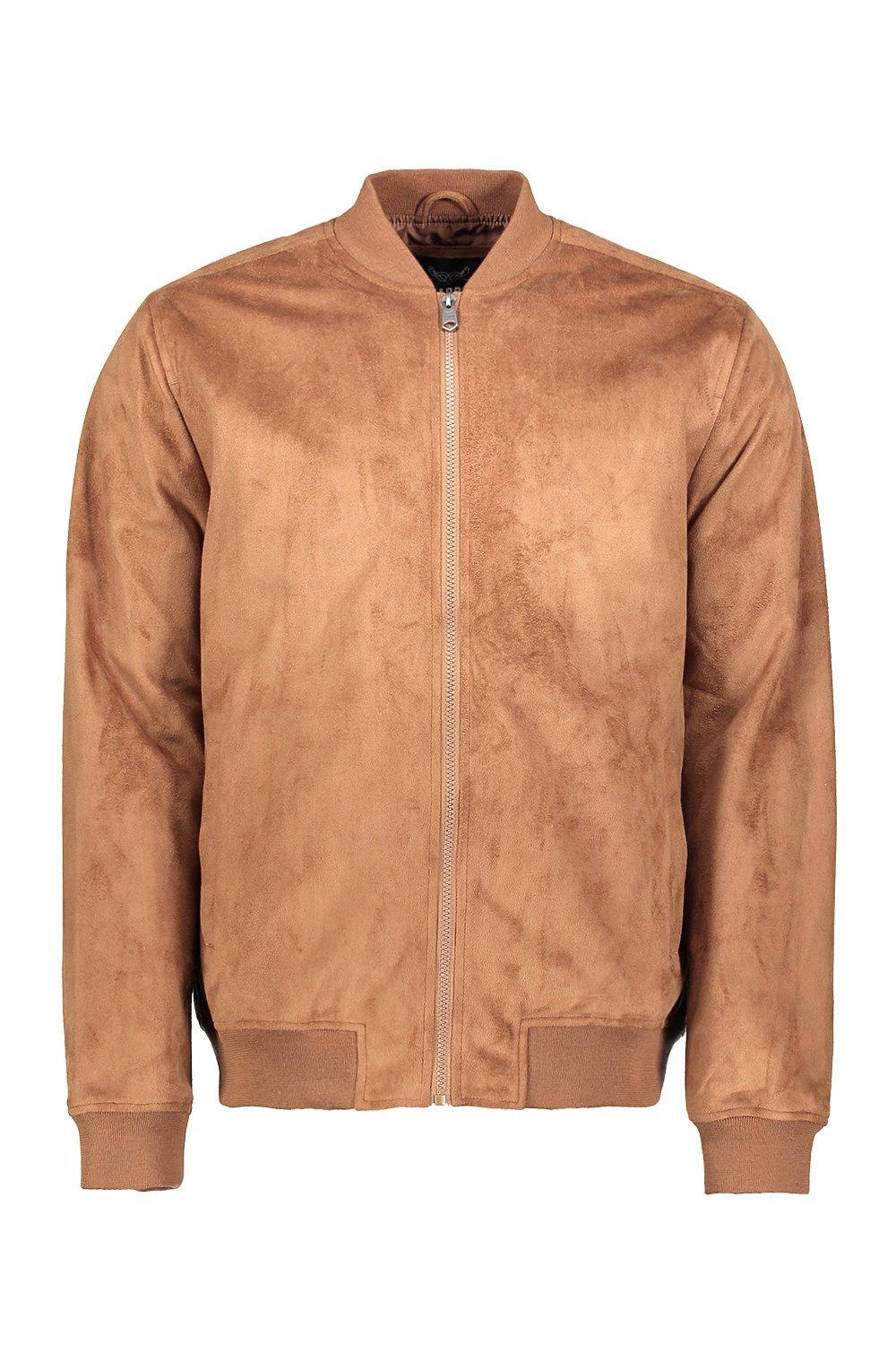 Men's Faux Suede Lightweight Bomber Jacket - Goodfellow & Co™ Brown M