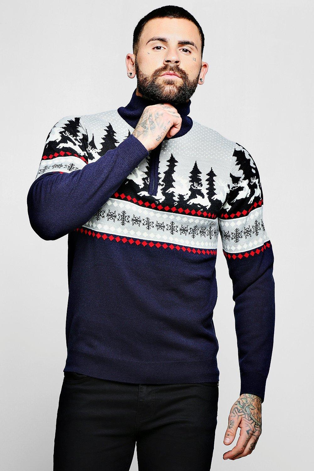 zip up christmas sweater