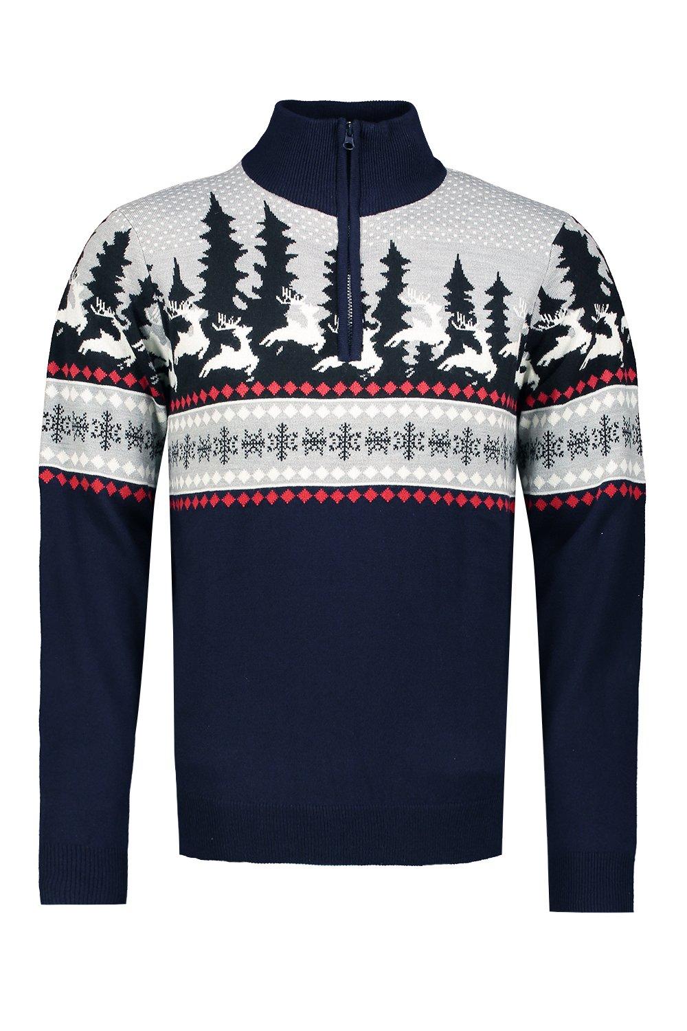 Christmas jumper half zip sale