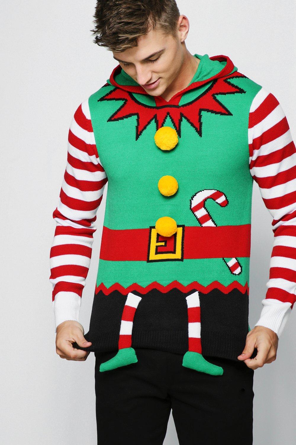 Hooded 3D Christmas Jumper boohoo