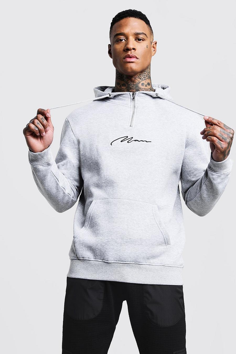 MAN Signature Half Zip Fleece Hoodie image number 1