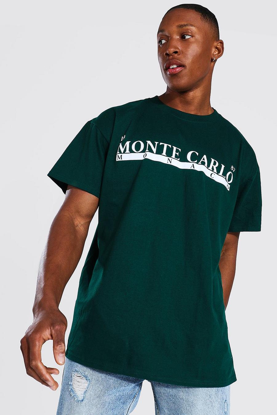T-Shirt in Übergröße mit Monte Carlo-Print, Wald image number 1