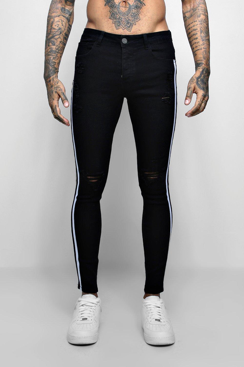 black side tape jeans