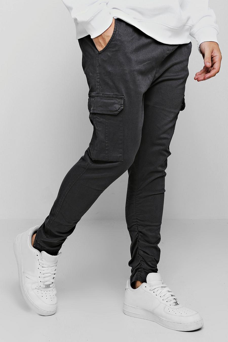 Grey Tapered Fit Cargo Trouser image number 1