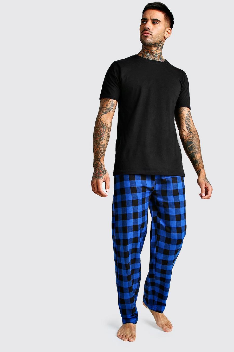 Pantalones de pijama de punto perchado con conjunto de camiseta image number 1