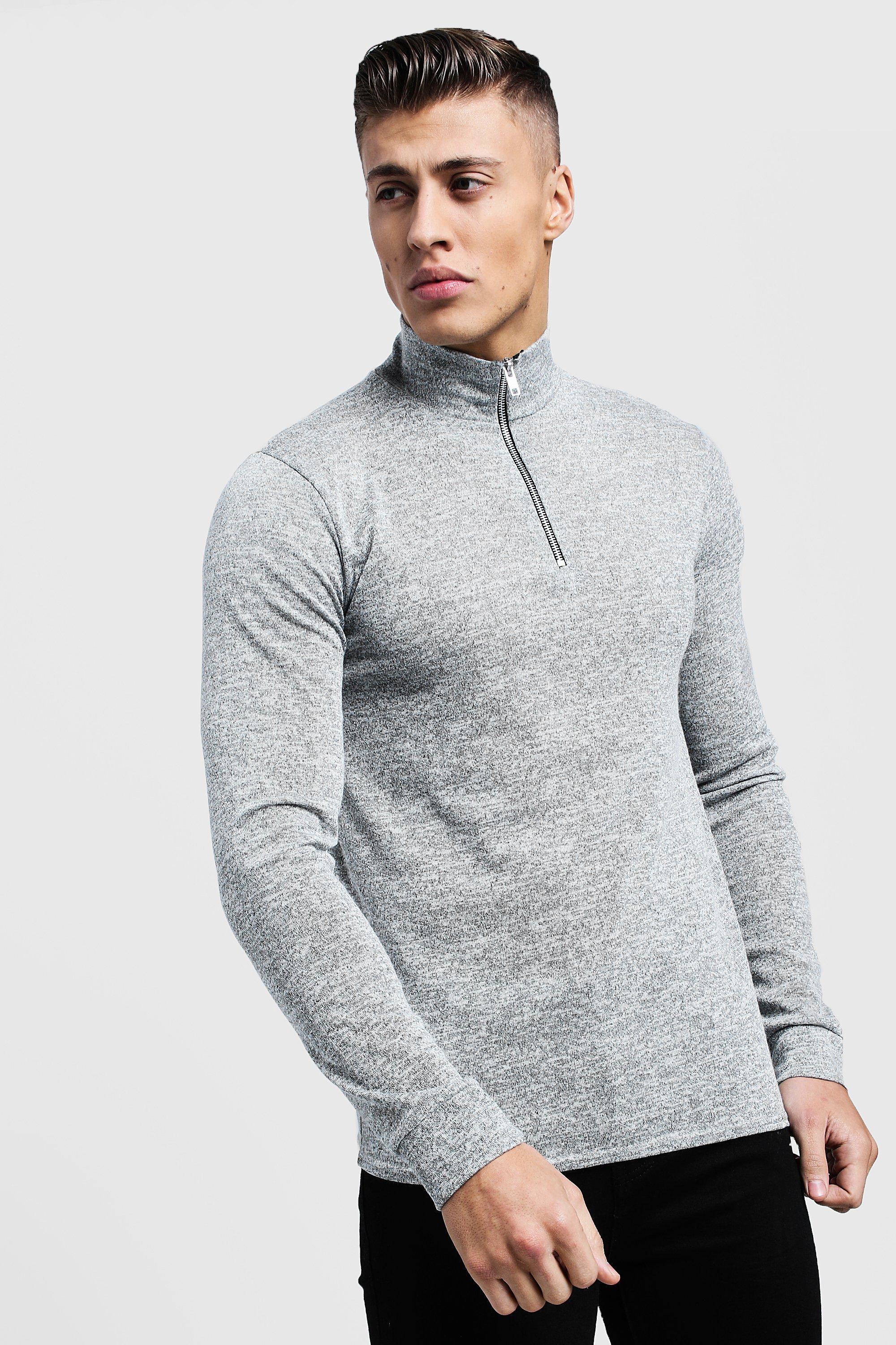 half zip jumper grey