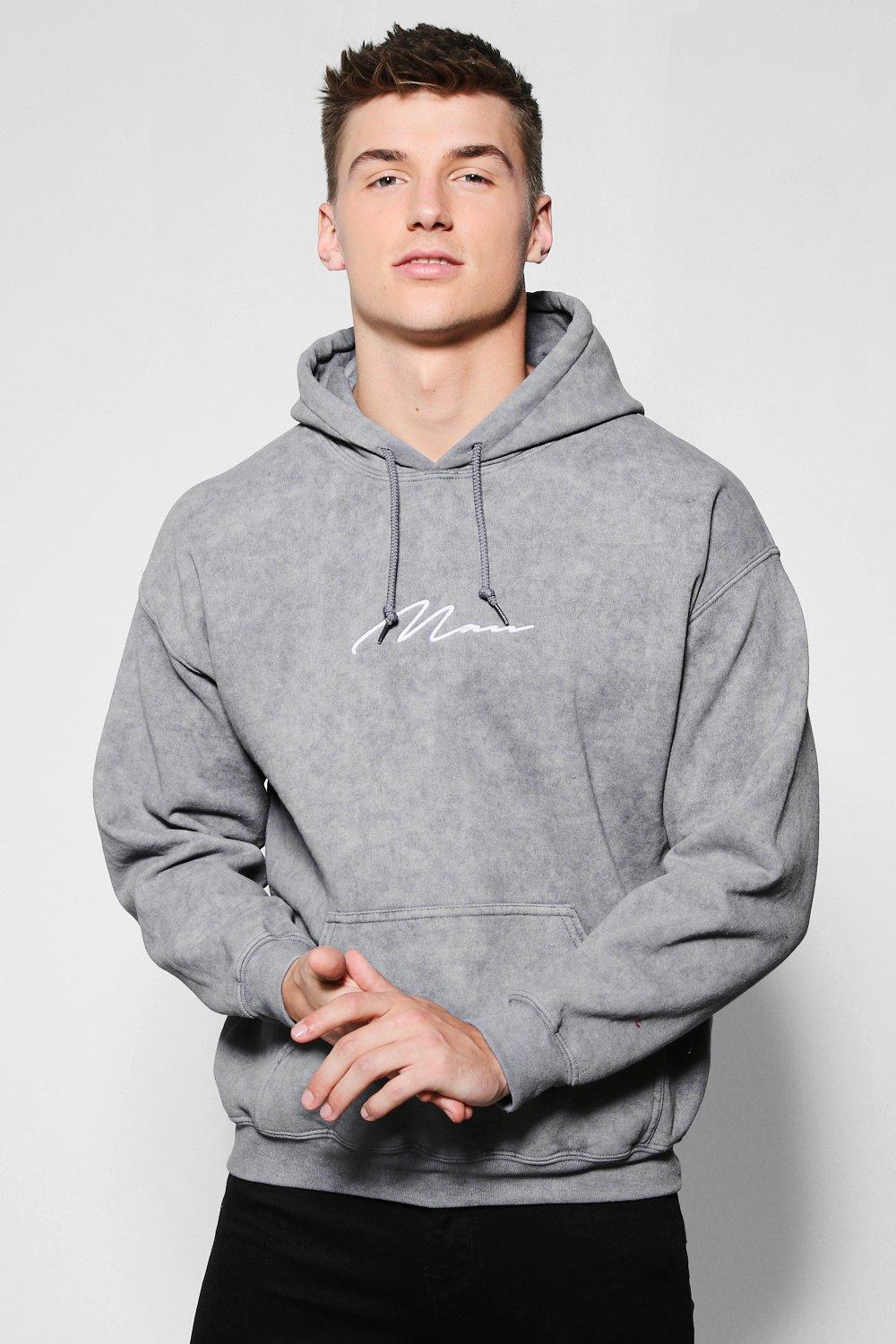 acid wash grey hoodie