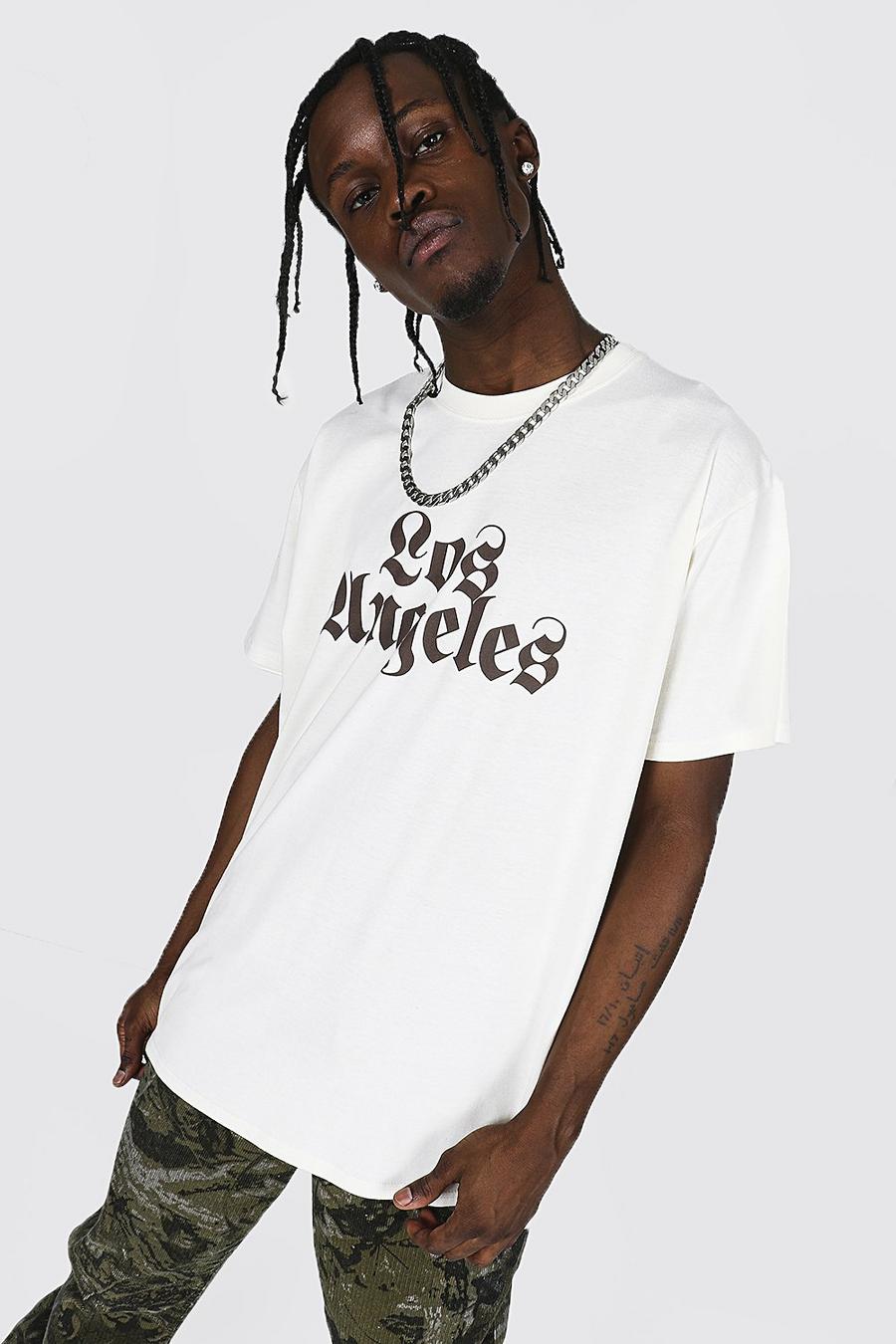 Sand Oversized Los Angeles Graphic T-Shirt image number 1