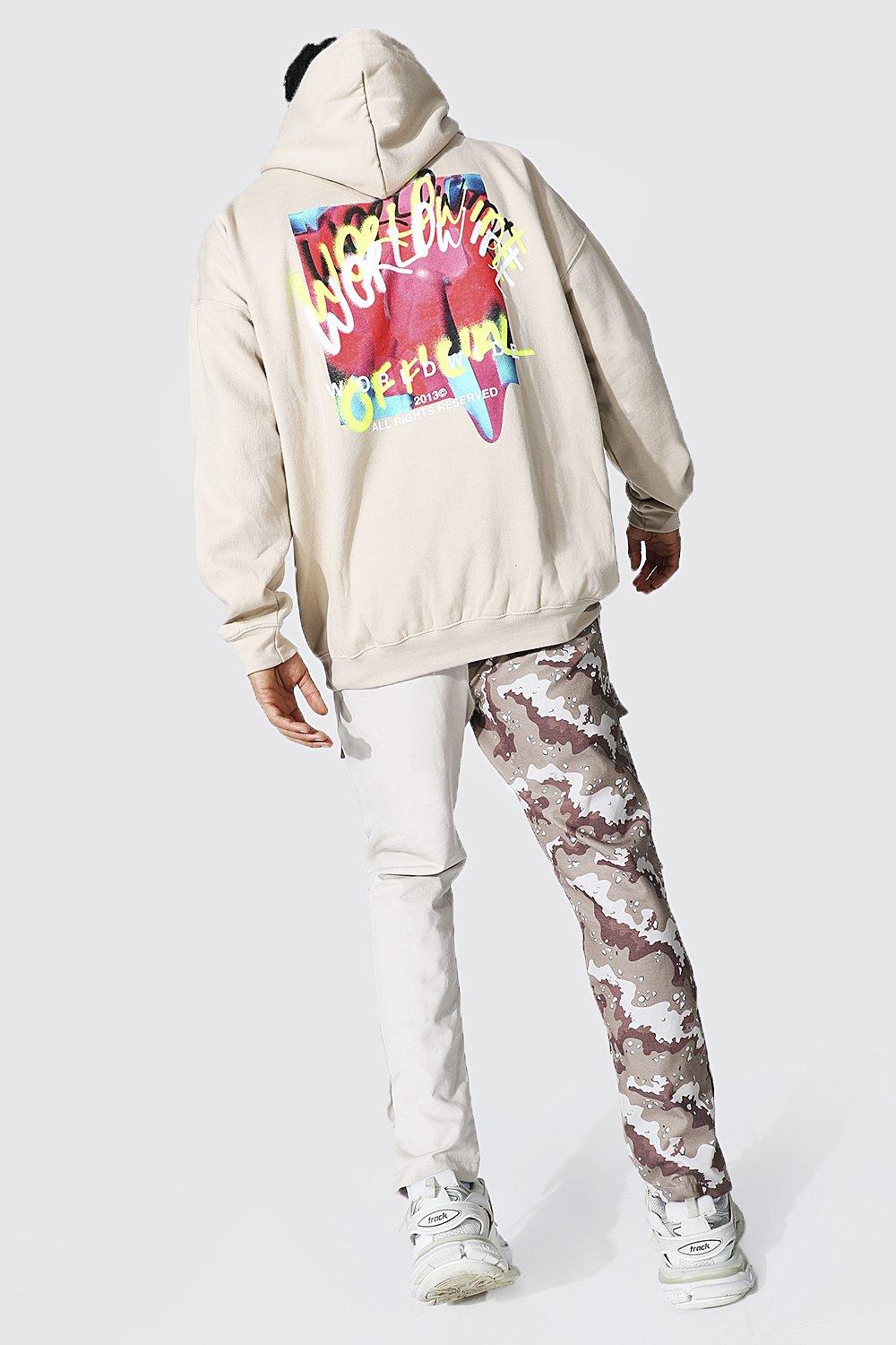 トップス Oversized Back Print Hoodie Oversized Worldwide Back Print Hoodie | boohoo