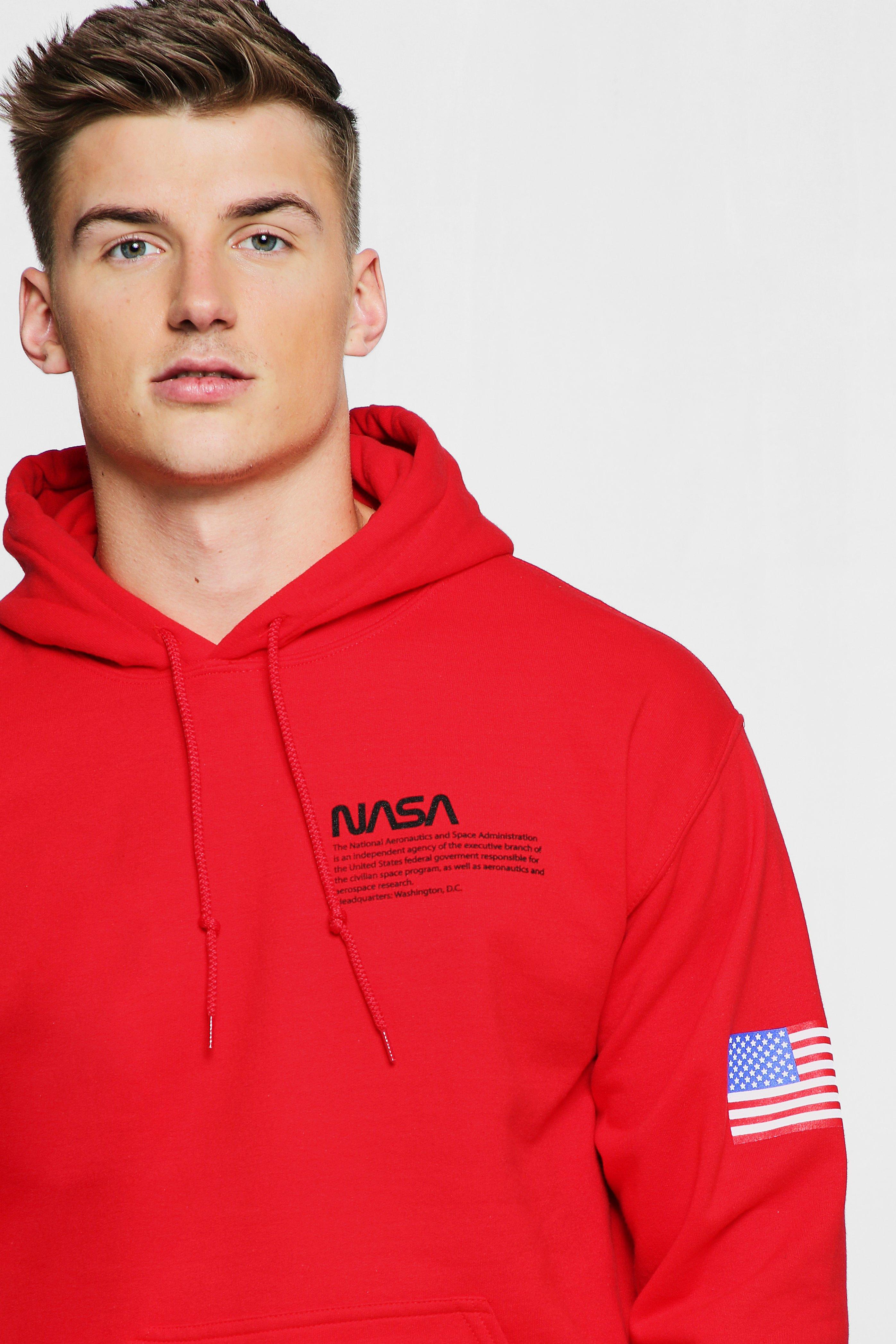 NASA Chest And Sleeve Print License Hoodie