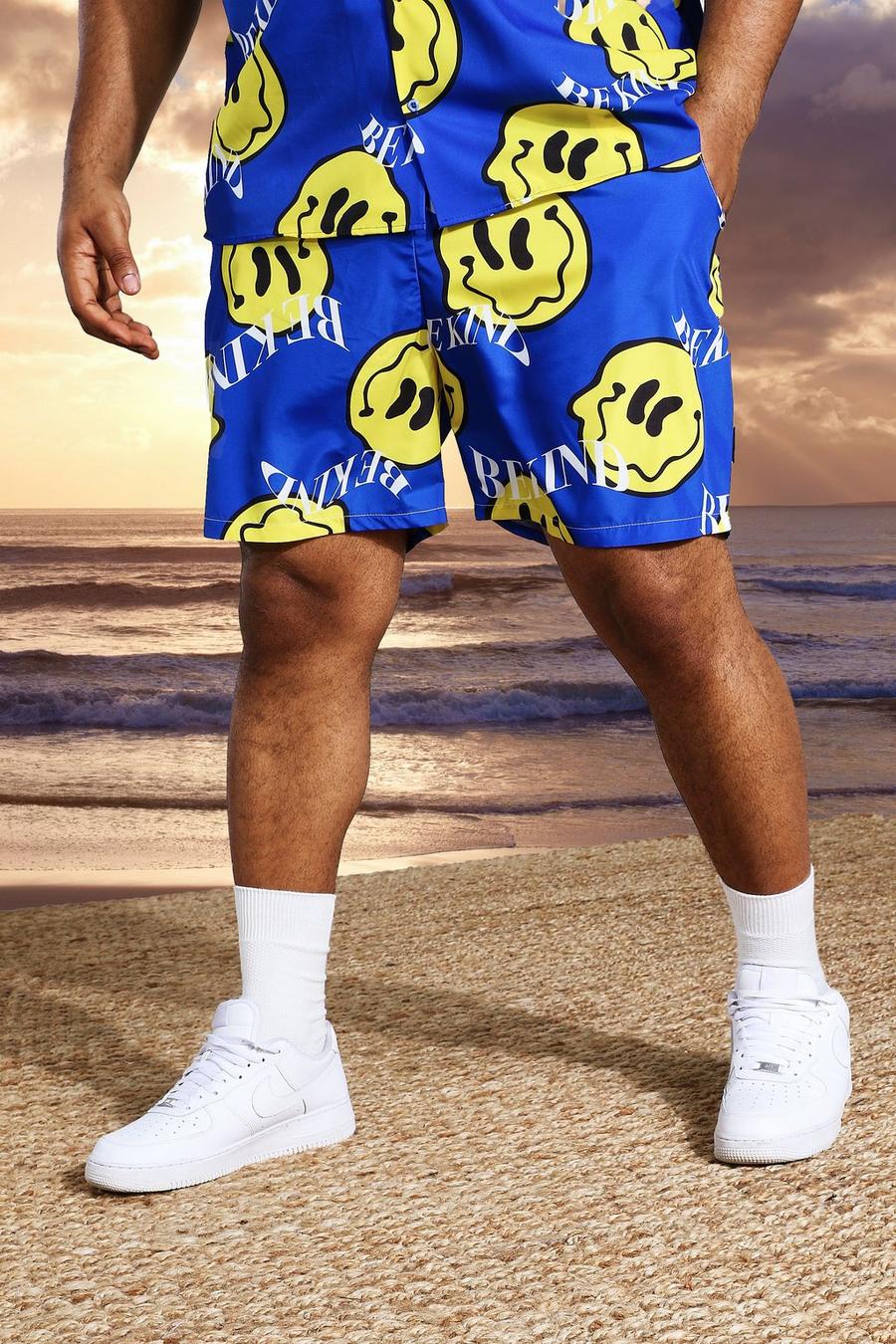 Cobalt Plus Mid Length Printed Swim Shorts image number 1