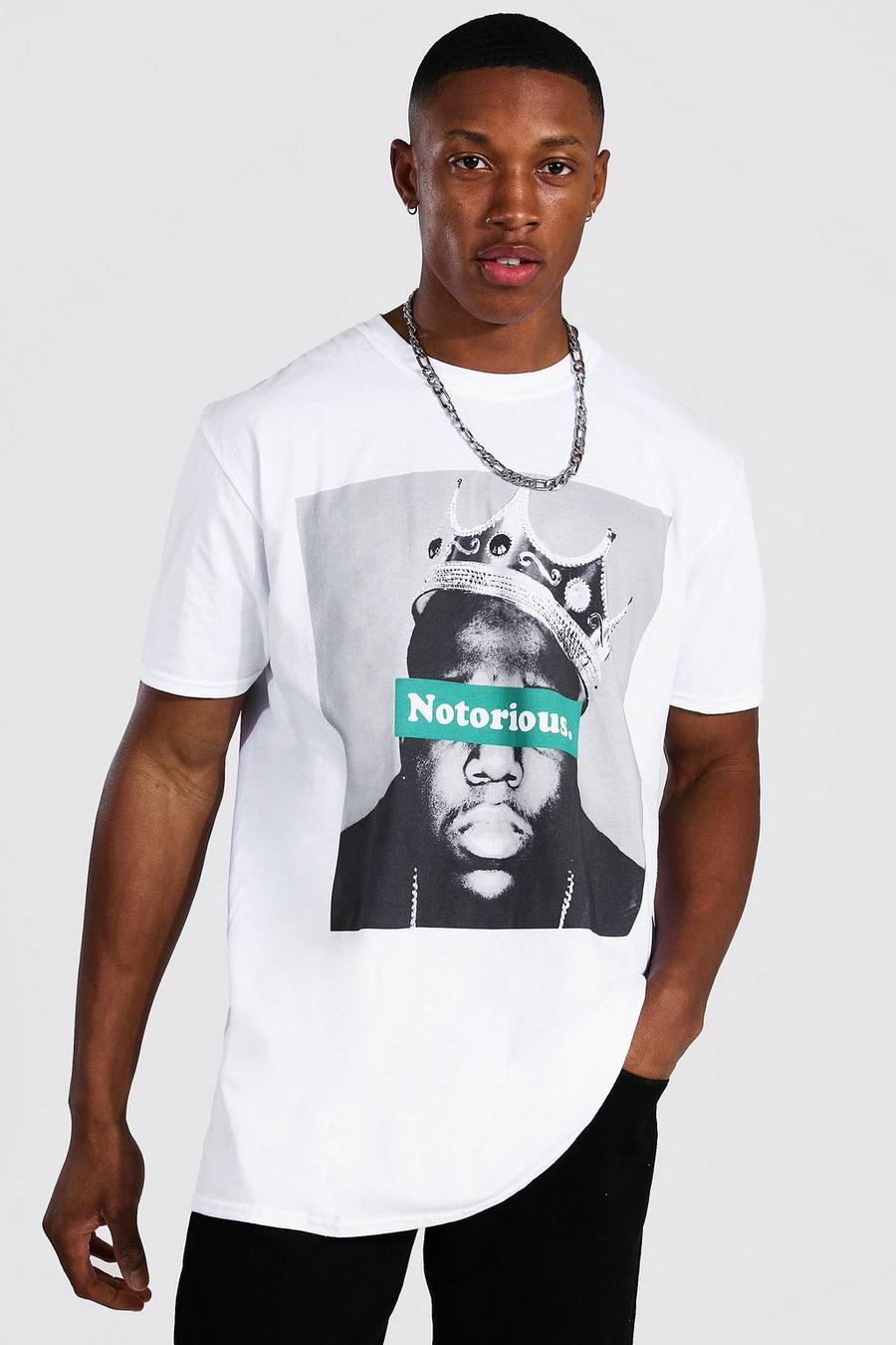 Notorious Biggie Lizenz T-Shirt in Übergröße, Weiß image number 1