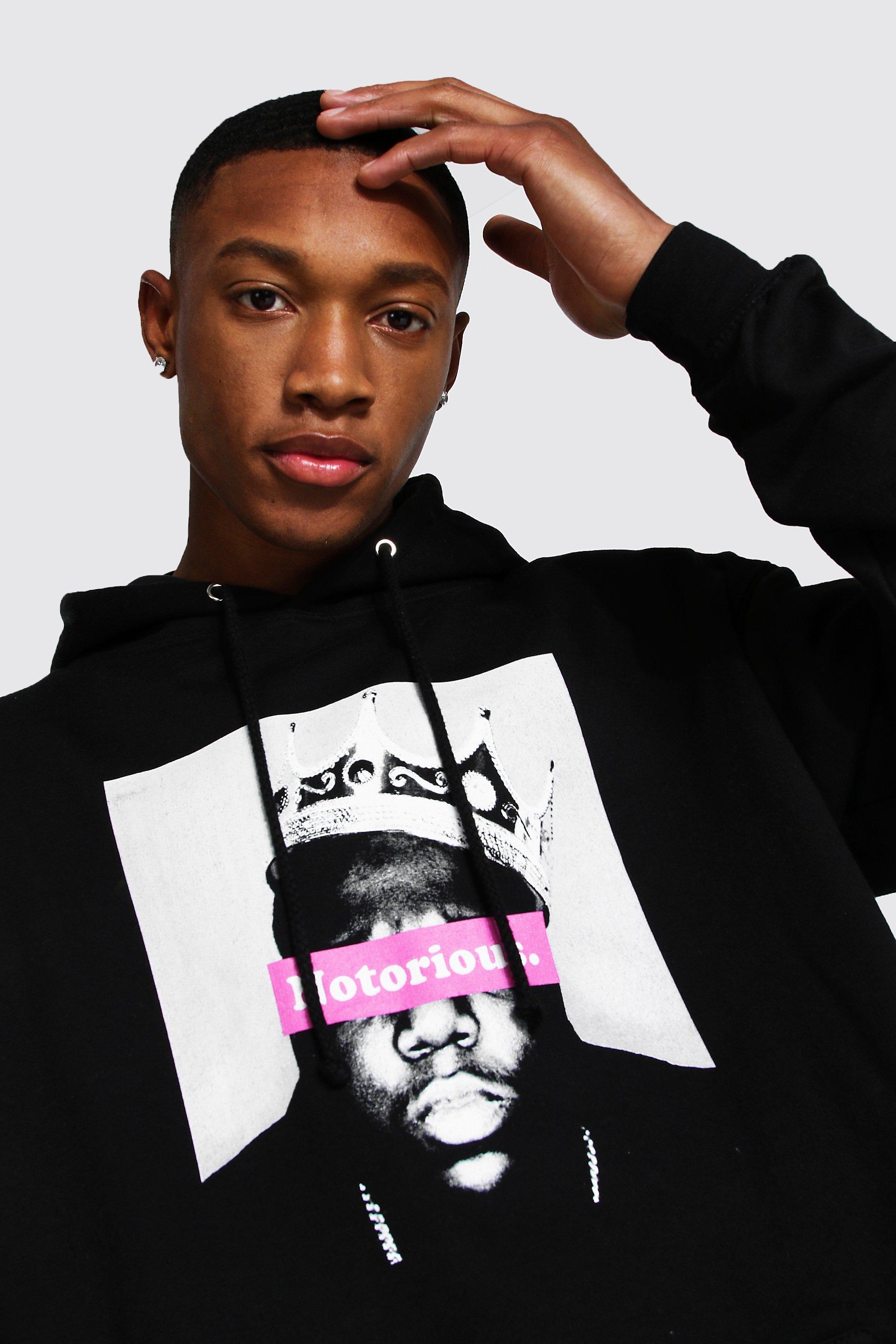 Oversized Notorious Biggie License Hoodie boohoo UK