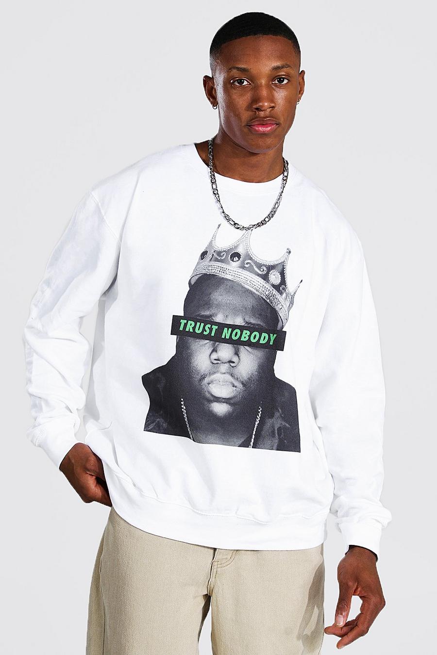 White Biggie "Trust Nobody" Oversize sweatshirt image number 1
