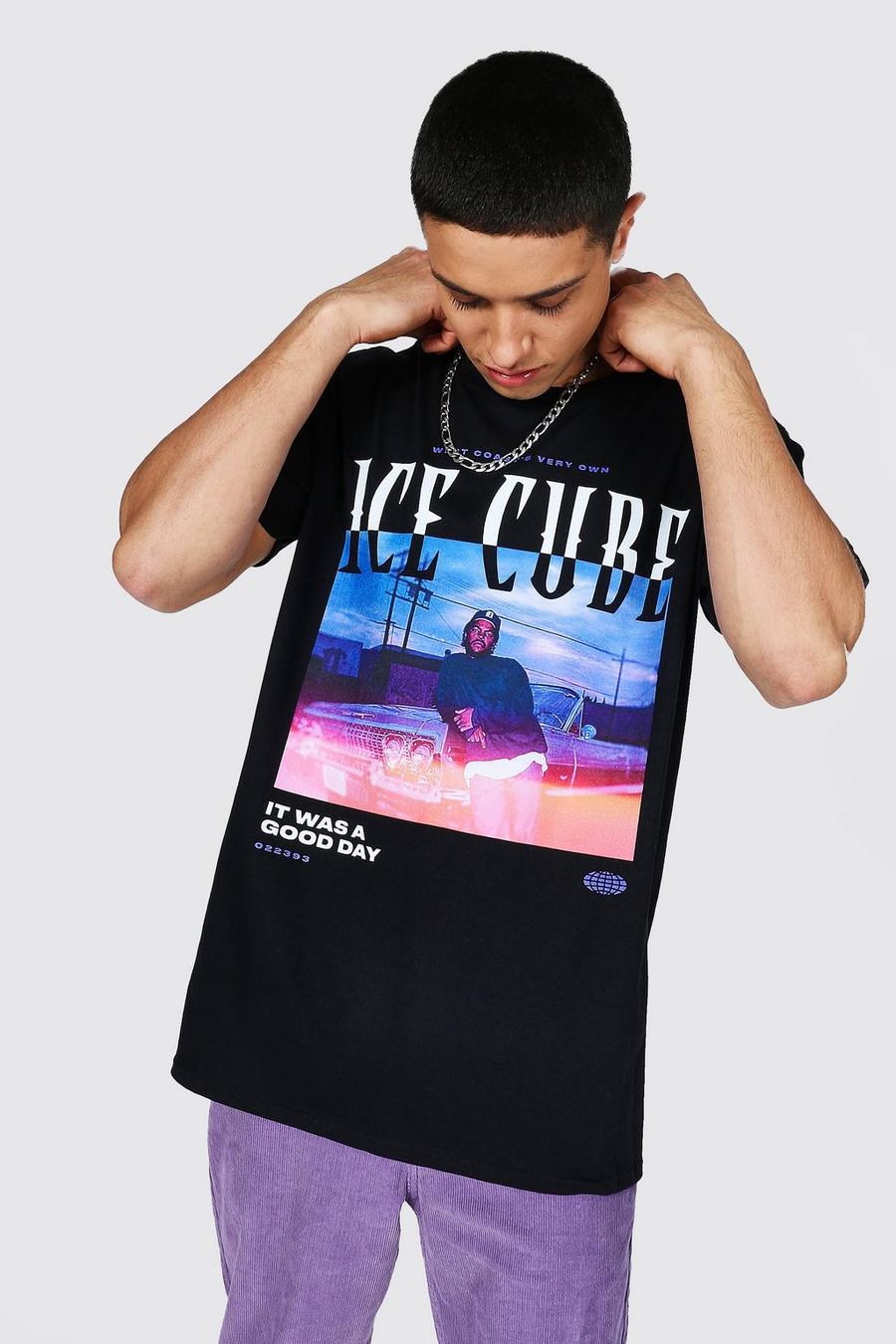 Übergroßes T-Shirt mit lizenziertem Ice Cube Car-Print, Schwarz image number 1