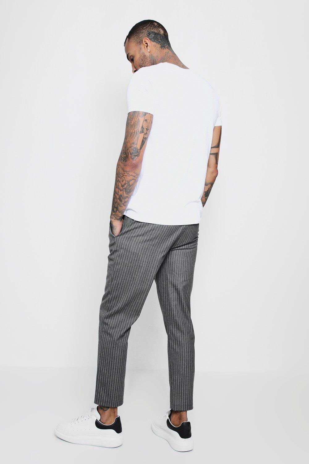 Mens pinstripe hot sale smart joggers