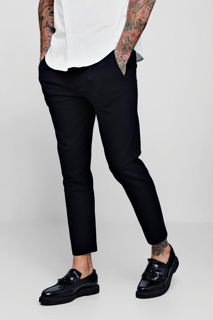 Navy Elastic Waist Skinny Smart Trouser image number 1