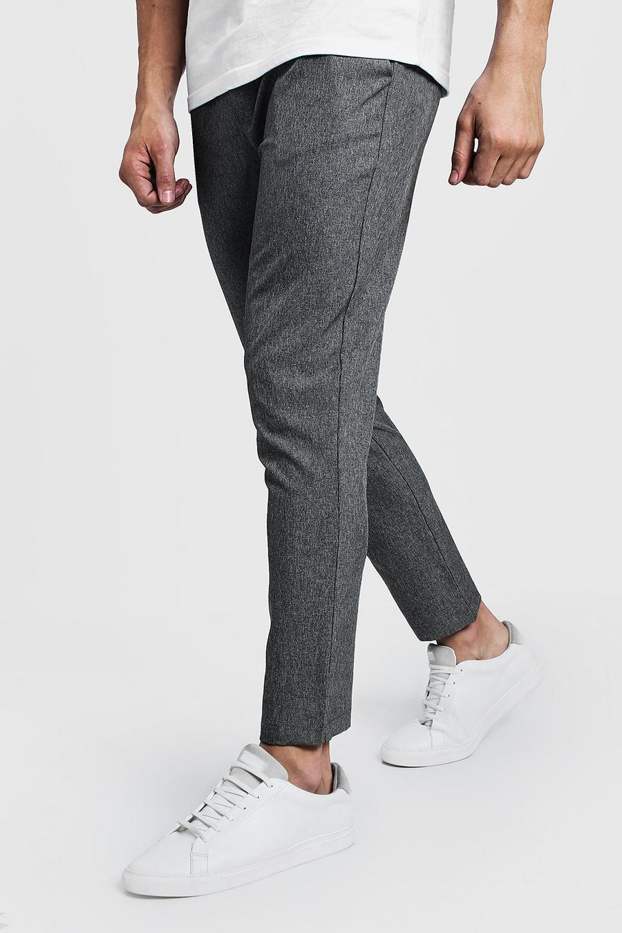 Grey Skinny Plain Smart Jogger Pants image number 1