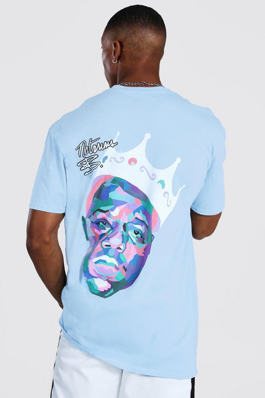 T-shirt oversize con stampa ufficiale di Biggie, Azzurro image number 1