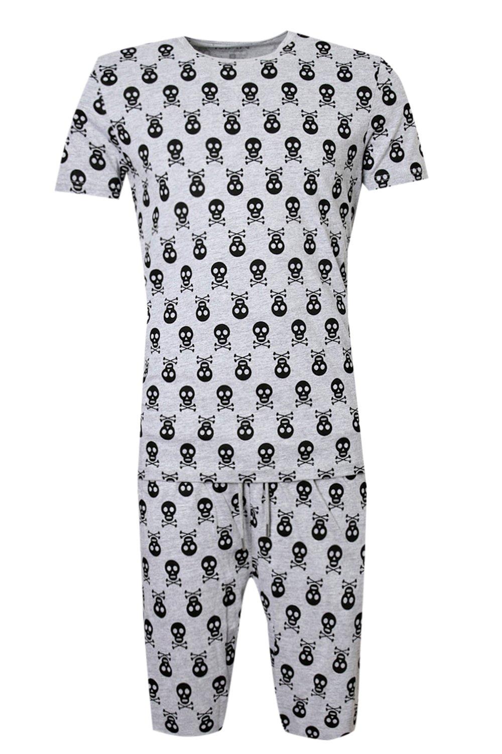 Sensación R evaporación Conjunto de pijama con calaveras y huesos cruzados para Halloween | boohoo