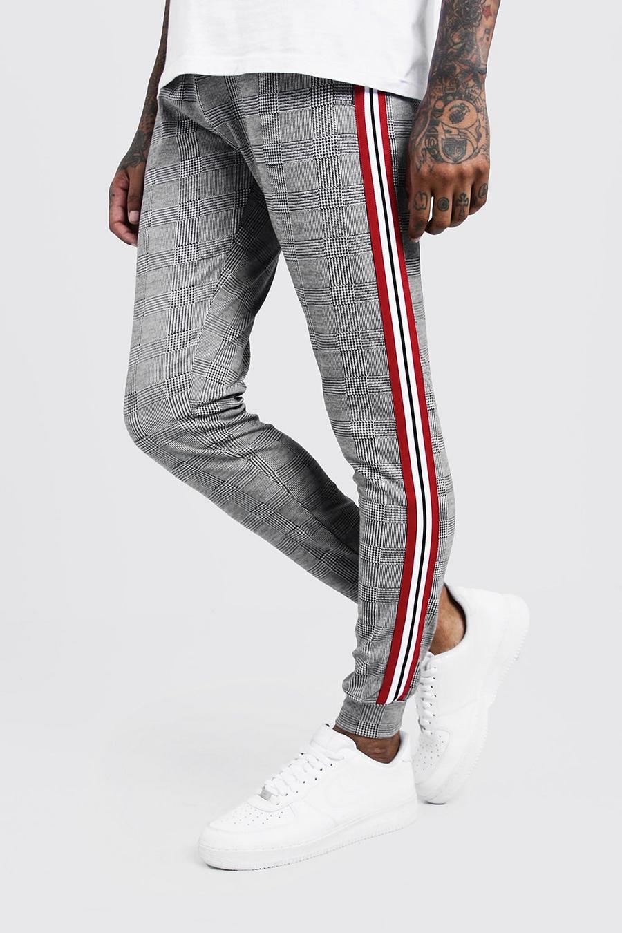 Check Jacquard Jogger With Side Tape image number 1