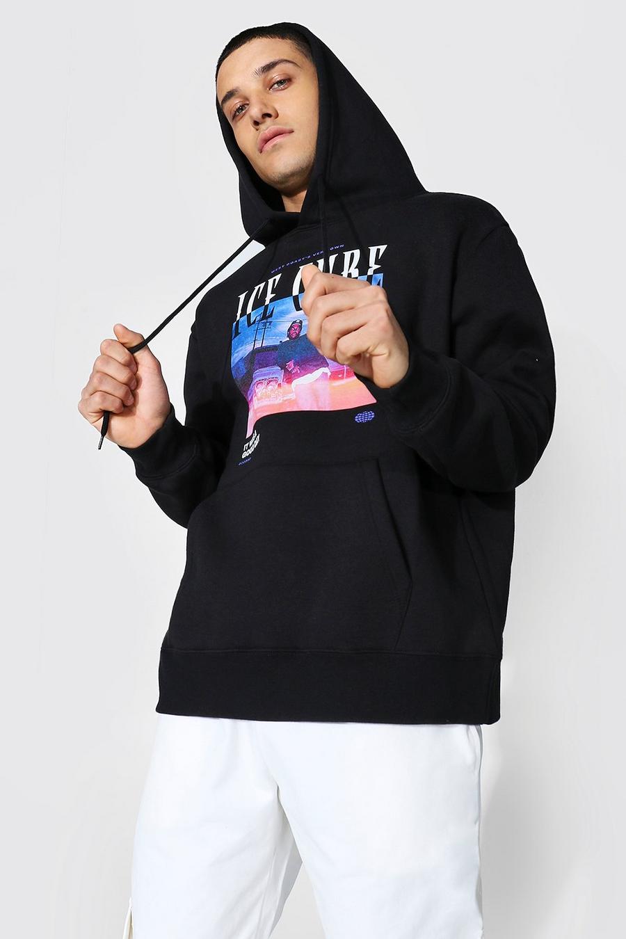 Black Ice Cube Oversize hoodie med tryck image number 1