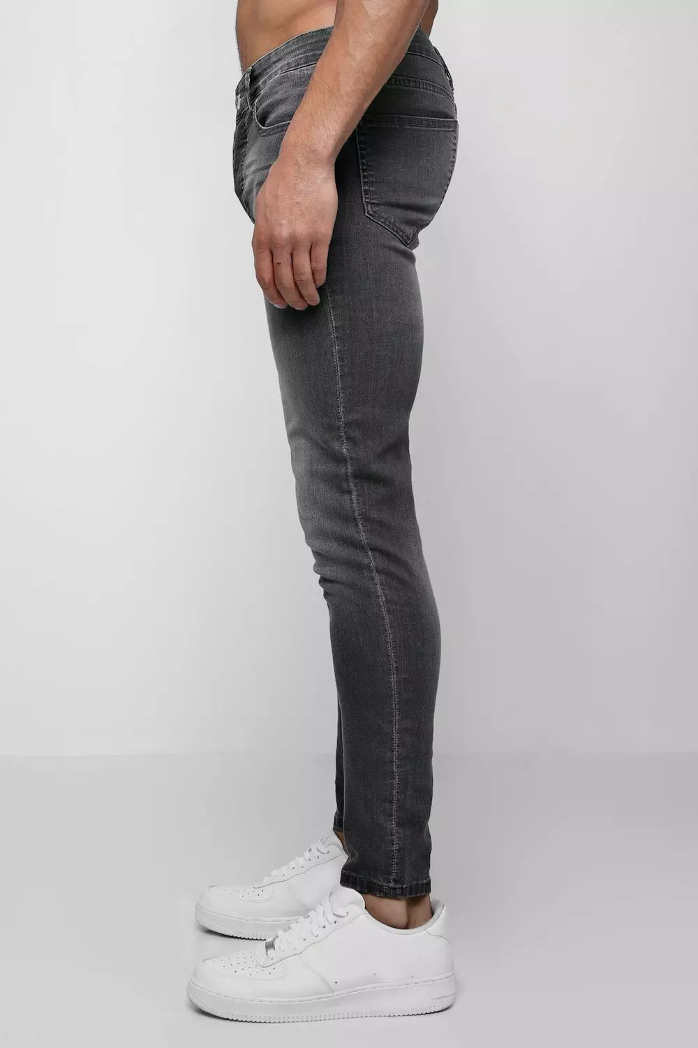 Spray on cheap grey jeans