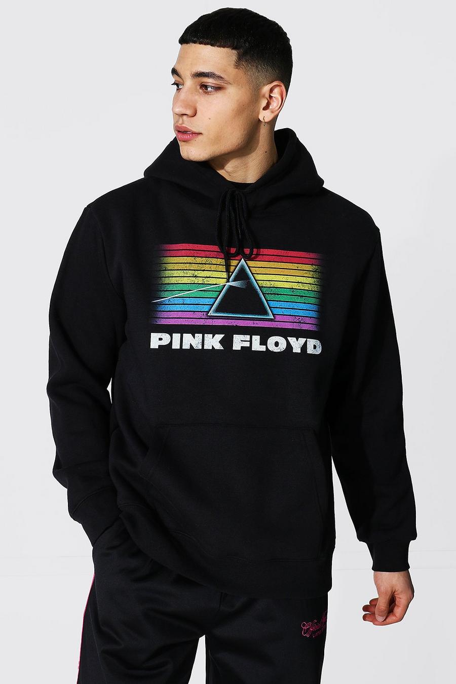 Black Oversized Pink Floyd License Hoodie image number 1