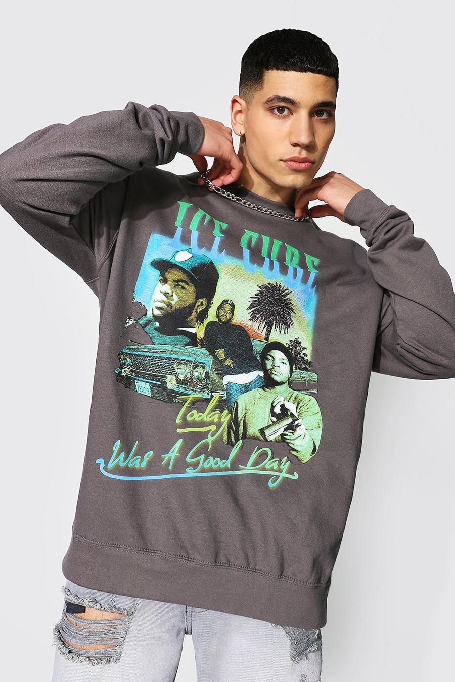 Charcoal Oversized Ice Cube Homage License Sweatshirt image number 1