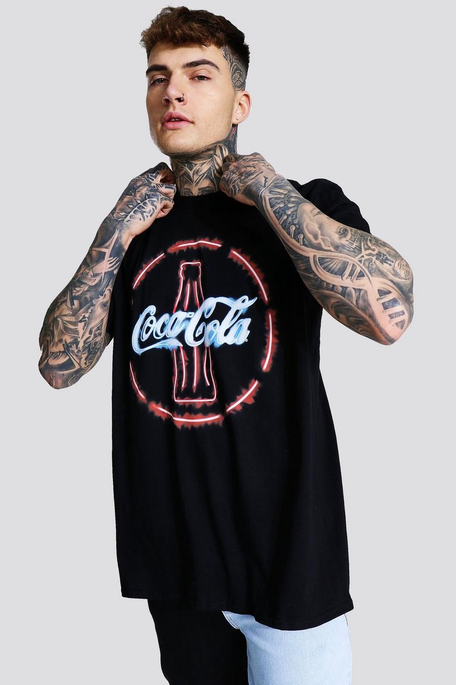 T-shirt oversize con stampa ufficiale Coca Cola, Nero image number 1