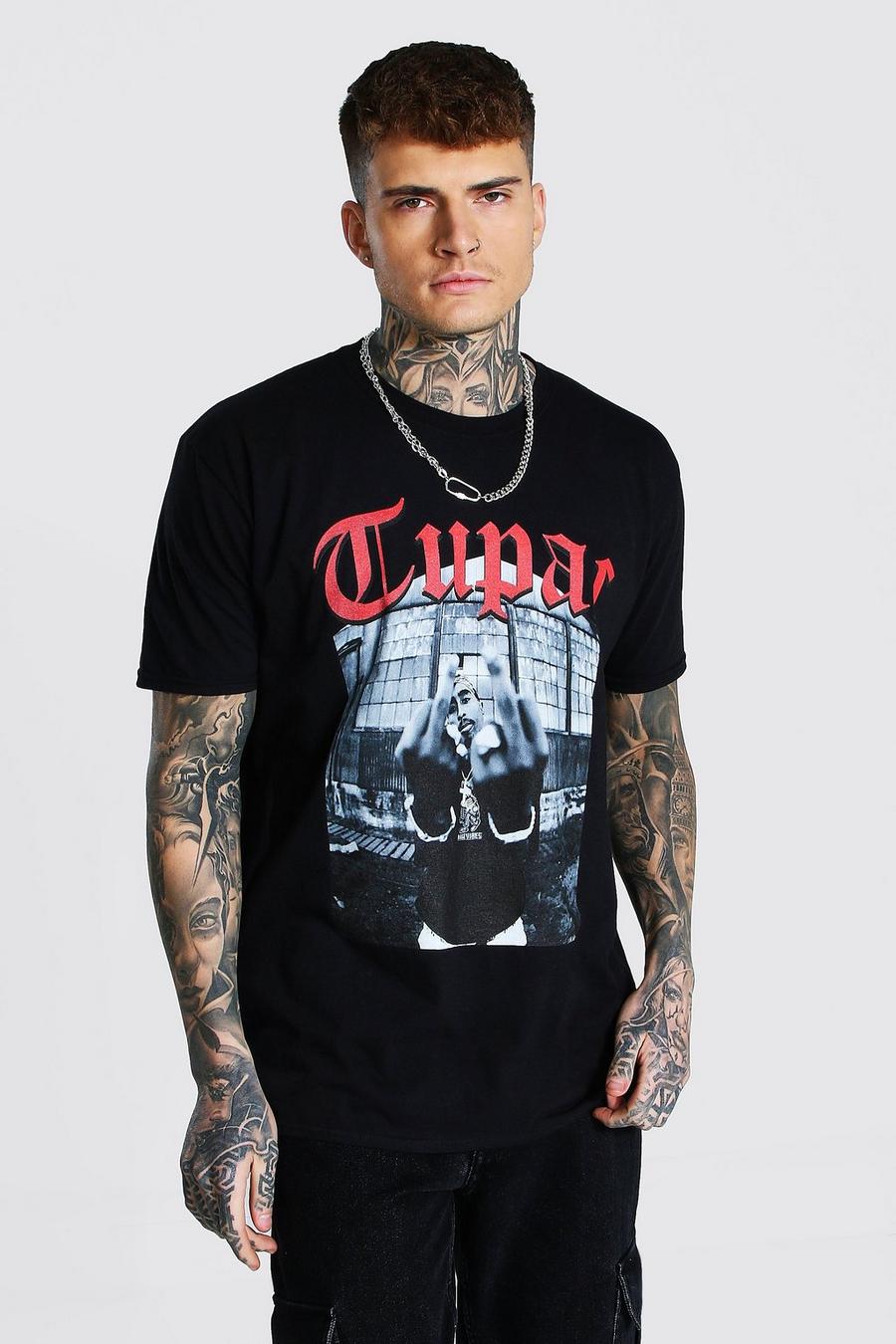 T-shirt oversize ufficiale di Tupac, Nero image number 1