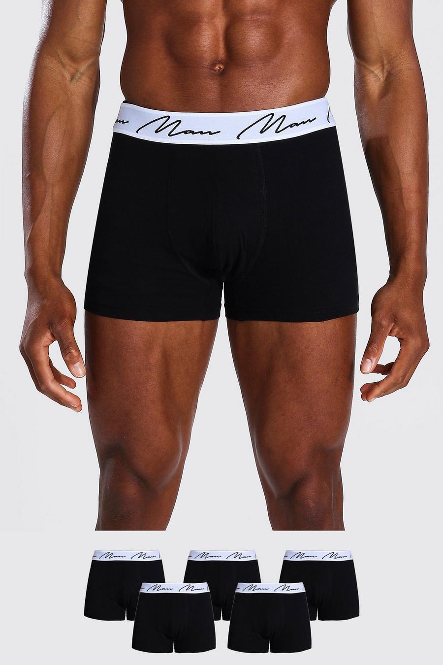 Black Plus Size Middellange Man Boxers (5 Stuks) image number 1