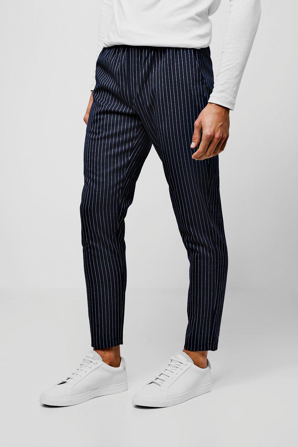 pinstripe smart jogger trousers