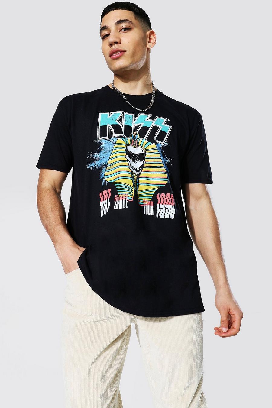 Black Oversized Gelicenseerd Kiss T-Shirt image number 1
