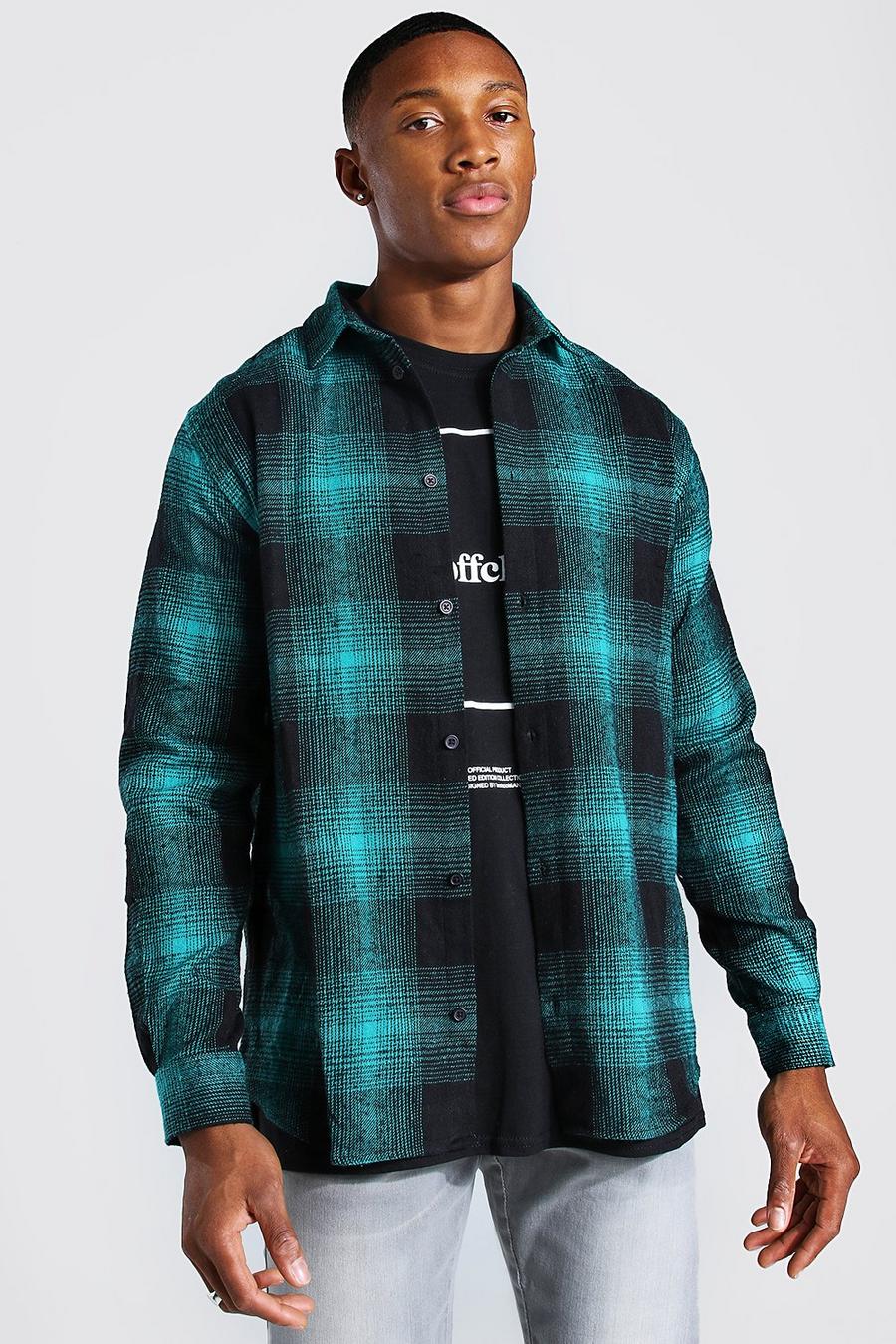 Navy Long Sleeve Flannel Check Shirt image number 1